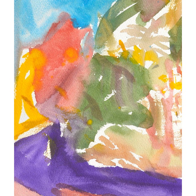 Abstract Vintage Abstract Landscape Watercolor by Les Anderson For Sale - Image 3 of 6