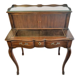 Early 20th Century John Widdicomb French Provincial Leather Top Writing Desk For Sale