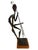 Mid-Century Brutalist Musician Figurine Sculpture on Wood Pedestal 24” H For Sale In Philadelphia - Image 6 of 8