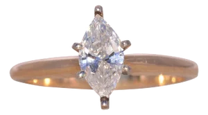 The Chance: Marquise Brilliant Cut Natural Diamond Solitaire Ring in Yellow Gold