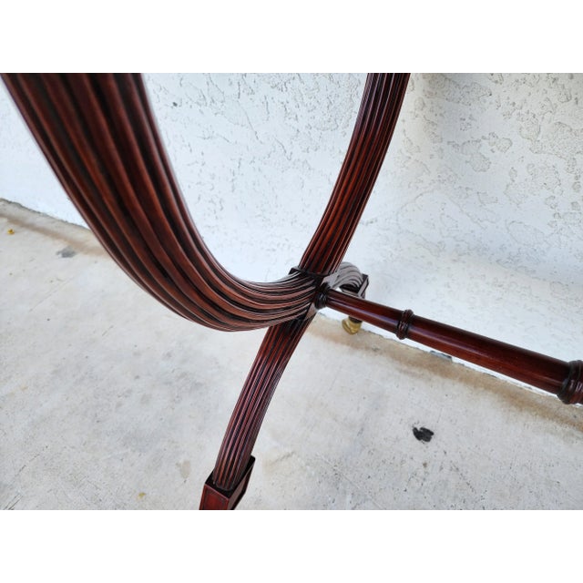 Wood English Console Table Charles X Style Rolling For Sale - Image 7 of 12