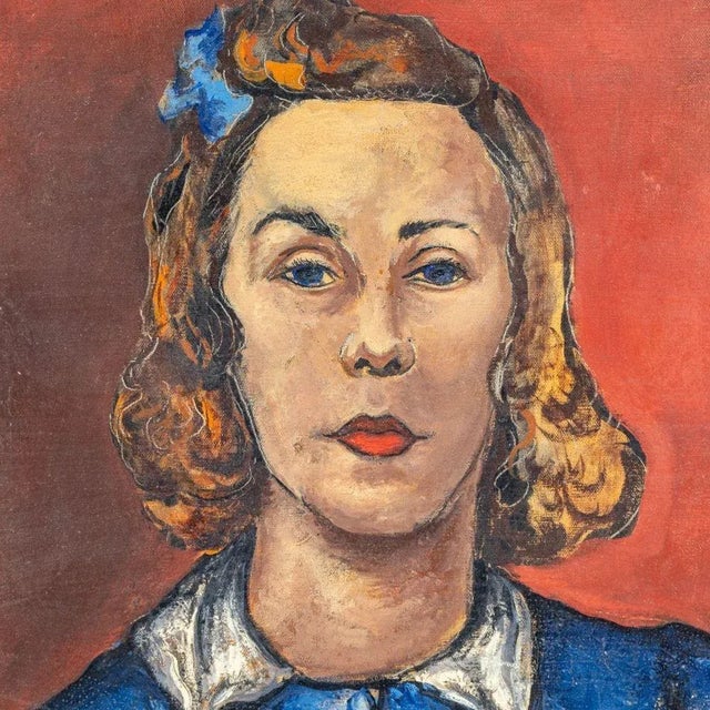 20th Century School, Portrait of Blonde Girl, Oil on Canvas, signed "Wallis" to verso, unframed. 30" H x 24" W....