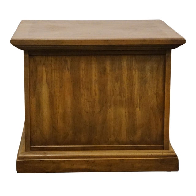 High End Banded Walnut Italian Mediterranean Style 26" Square Accent Storage End Table For Sale - Image 9 of 10