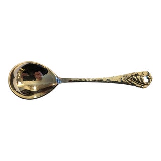 Early 20th Century Danish Sterling Silver Sugar Preserve Spoon, Monogram For Sale