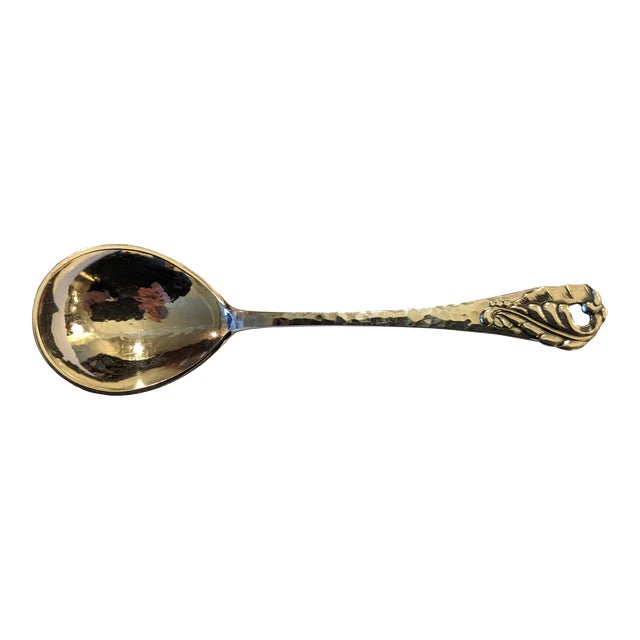 Early 20th Century Danish Sterling Silver Sugar Preserve Spoon, Monogram For Sale