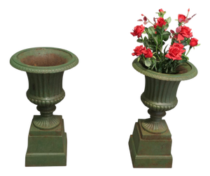 Vintage Cast Iron Garden Planters, 1960, Set of 2