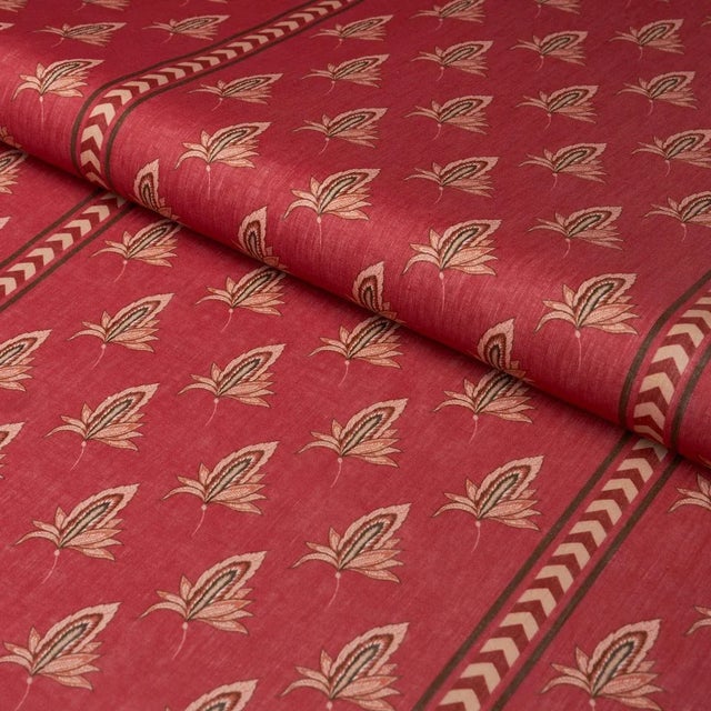 2020s SAMPLE - Schumacher X Laura Gonzalez Bangalore Imagination Fabric In Rouge For Sale - Image 5 of 5