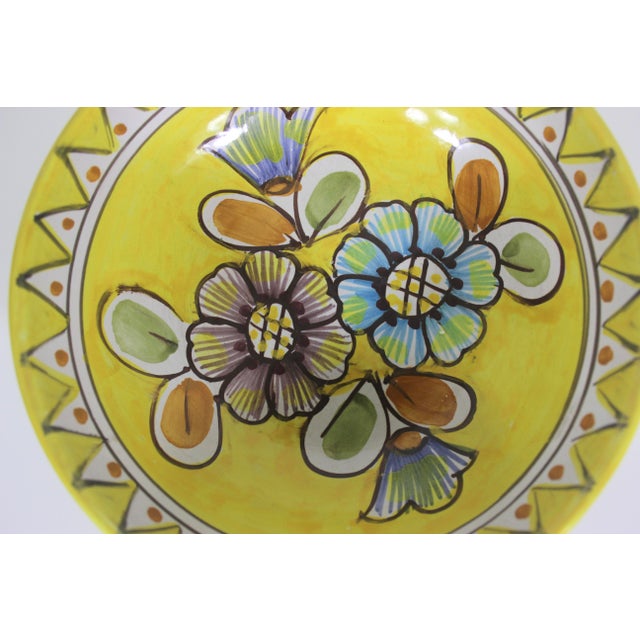 Yellow Vintage Hand Painted Italian Bowl For Sale - Image 8 of 8