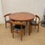 Vintage Roundette Dining Set in Teak and Black Leather by Hans Olsen for Frem Rojle, Denmark, 1950s, Set of 5 For Sale - Image 15 of 16