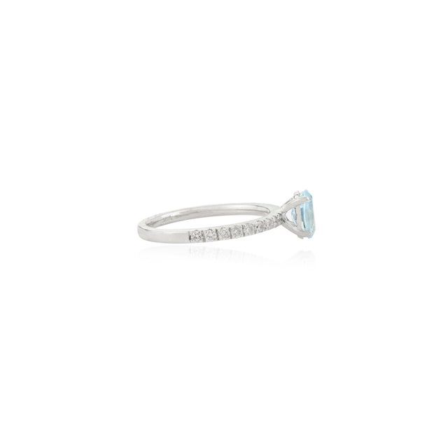 Not Yet Made - Made To Order Modern Blue Topaz Diamond Ring Size 5.5 for Mother's Day Gift For Sale - Image 5 of 12