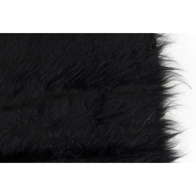 Vintage Black Angora Wool Kilim Rug For Sale - Image 9 of 10