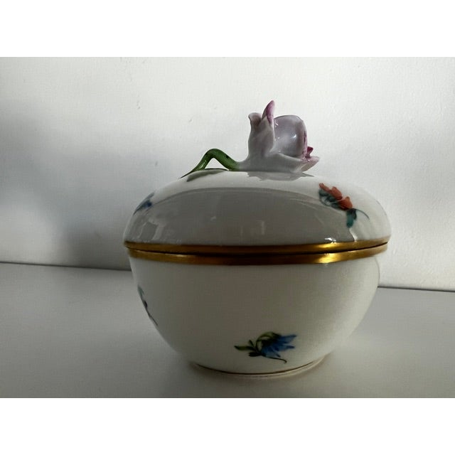Herend Herend Heart Shaped Box With Rose Top For Sale - Image 4 of 4