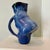 Blue 1980s Blue Studio Pottery Biomorphic Pitcher Vase For Sale - Image 8 of 12
