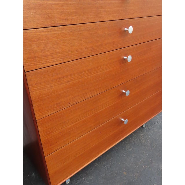 Mid 20th Century George Nelson for Herman Miller Mid Century Tall Chest of Drawers a Pair 6594 For Sale - Image 5 of 18
