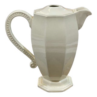 Octagonal Perles Teapot from Creil and Montereau, 19th Century For Sale