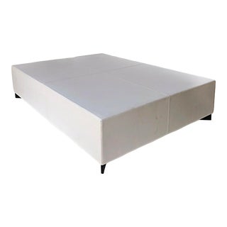 Christian Liaigre "Galet" Leather Upholstered Coffee Table W/Ebonized Metal Legs For Sale