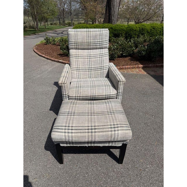 Shabby Chic Reclining Armchair and Ottoman by Hickory For Sale - Image 3 of 8