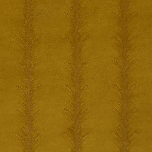 2020s Sample - Schumacher Acanthus Stripe Velvet Fabric In Olive For Sale - Image 5 of 5