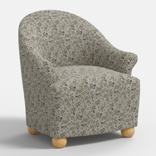 Stoffer Home x Cloth & Company Marie Bun Foot Chair in Dogwood Floral Flint For Sale - Image 9 of 9