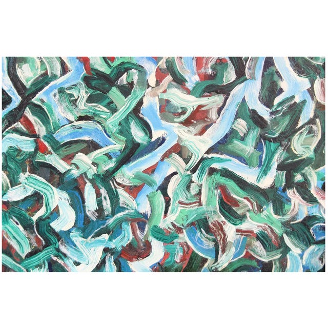 Abstract Expressionist Lyrical Oil Painting on Canvas, Framed, Signed Jon Stark, 1988-1992 For Sale In New York - Image 6 of 8