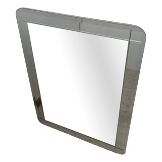 Vintage Wall Mirror in Engraved Glass, 1970s For Sale