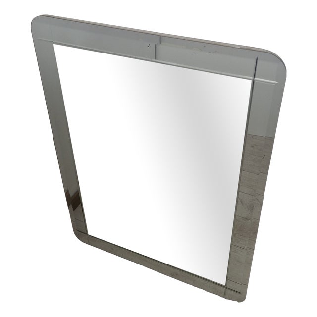 Vintage Wall Mirror in Engraved Glass, 1970s For Sale