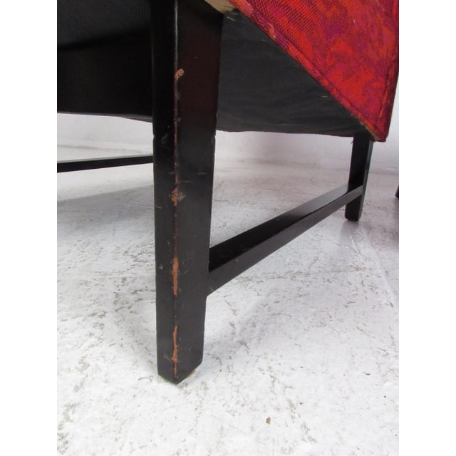 Red 1960s Mid-Century Modern Slipper Chairs Attributed to Edward Wormley for Dunbar - 2 Pieces For Sale - Image 8 of 10