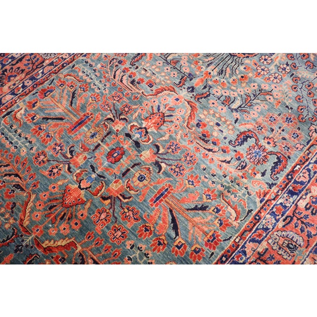Antique Zabihi Collection Sarouk Rich Emerald Green Rug For Sale In New York - Image 6 of 11