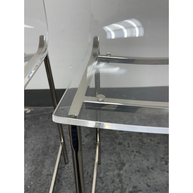 Mermelada Estudio for Cb2 Chiaro Clear Acrylic Counter Stools, Pair For Sale - Image 9 of 12