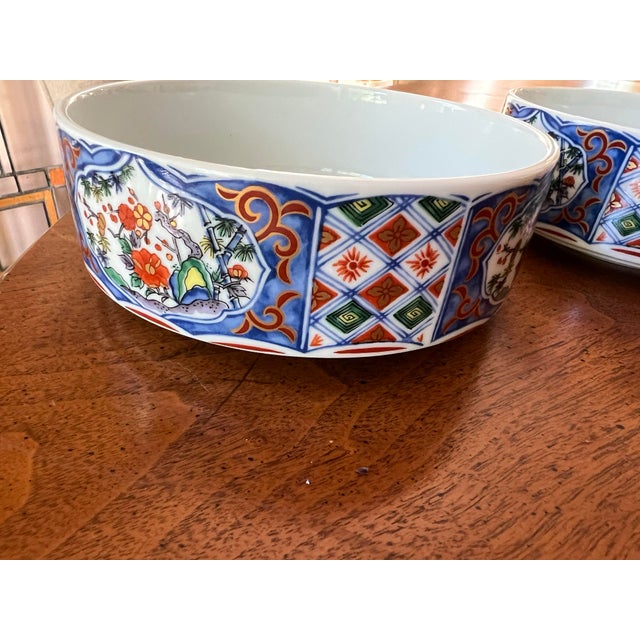 1970s Stackable Asian Chinoiserie Snack Soup Bowls- Set of 2 For Sale In Atlanta - Image 6 of 10