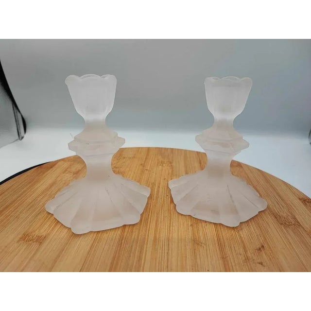 1970s Glass Candlesticks from Zawiercie Glassworks, 1960s-1970s, Set of 2 For Sale - Image 5 of 5