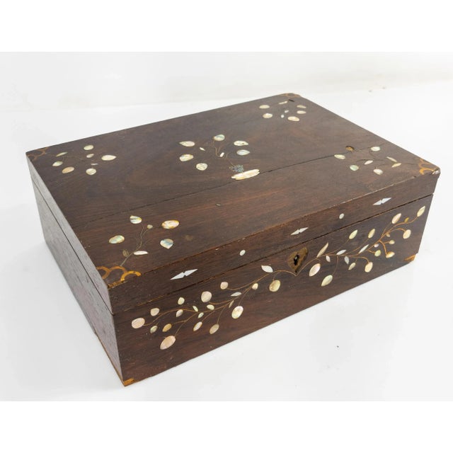 Antique Americana Folk Art Rosewood Writing Box For Sale - Image 11 of 11