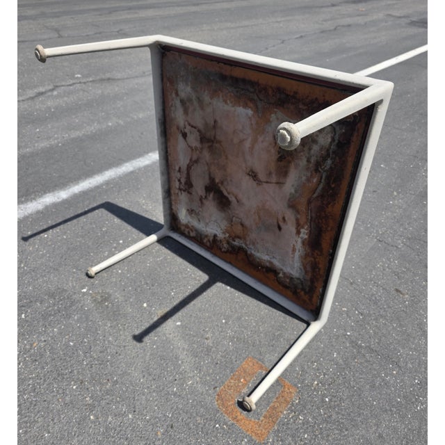 Orange 1970s Richard Schultz Style Knoll Aluminum and Orange Enamel Side-Coffee Table For Sale - Image 8 of 18