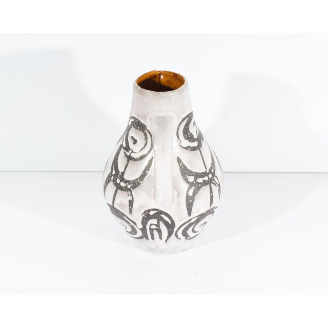 Mid 20th Century Mid 20th Century Jasba Keramik West German Black and White Ceramic Pitcher For Sale - Image 5 of 8