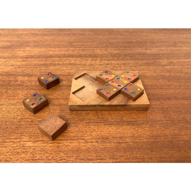 Mid-Century Scandinavian Teak Dice Game Toy Deco, 1960s For Sale - Image 12 of 13