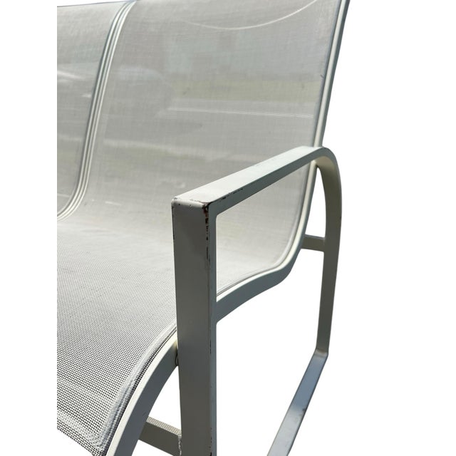 1980s Vintage Metal Woodard Two Seater Bench For Sale - Image 5 of 9