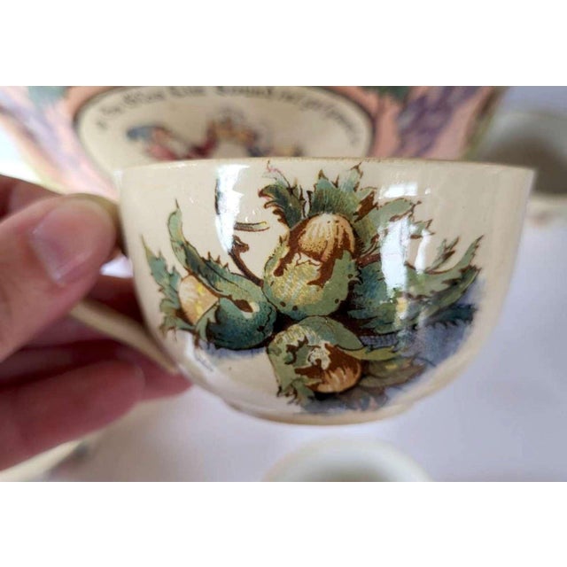 Antique Mettlach Pottery Punch Bowl and Matching Cups For Sale - Image 17 of 17
