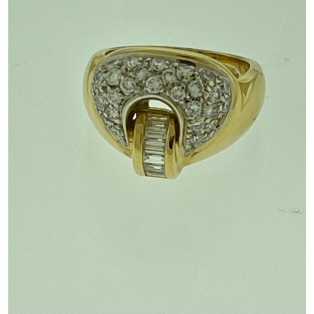 0.75 Carat Diamond Cocktail 18 Karat Yellow Gold Ring, Size 4, vs/ G For Sale In New York - Image 6 of 8