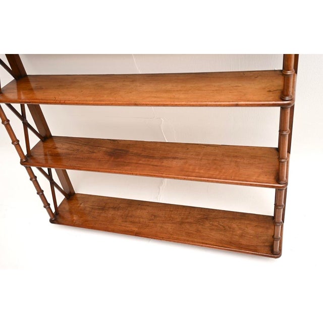 Brown Antique Georgian Wall Mounting Bookcase in Walnut, 1800 For Sale - Image 8 of 11