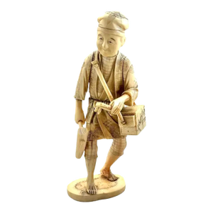 Japanese Okimono Working Man Figurine