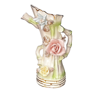 Vintage Vase Multi-Spout Heirloom 3-D Flowers
