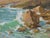 Hold Firm by Judd Mercer | Gouache On Paper Seascape with waves crashing on rocks For Sale