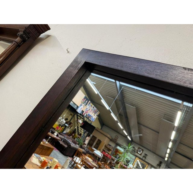 Black Antique Wall Mirror in Beechwood, 1970s For Sale - Image 8 of 11