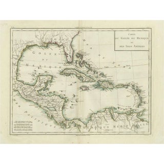 Antique Map of the Gulf of Mexico and Caribbean Islands by Tardieu, 1802 For Sale