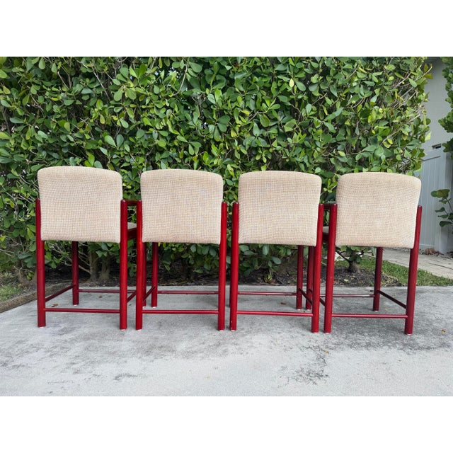 Wood Vintage Loewenstein Curved Arm Counter Stools - Set of 4 For Sale - Image 7 of 16