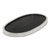 Oval Tray in Black Shagreen With Polished Stainless Steel by Kifu Paris For Sale