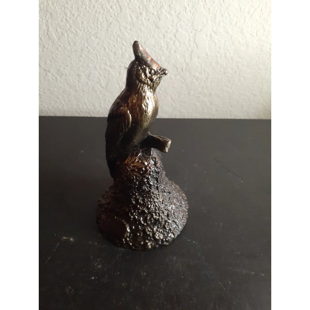 This is a GORGEOUS ornate Solid Bronze 4" Bird on Bell Figurine. Procured at auction MINIATURE
