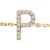 Contemporary 10K Yellow Gold Diamond Accent "P" Initial Charm and Link Bracelet For Sale - Image 3 of 6