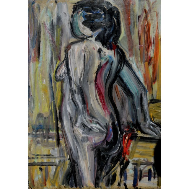 Abstract Expressionism Mid Century Bay Area Figurative Movement Nude Study by Honora Berg For Sale - Image 3 of 3