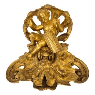 Late 19th Century Napoleon III Cherub Playing the Drum Wall Sculpture in Bronze, France For Sale